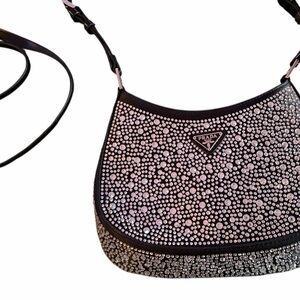 Black Crystal-Embellished Bag